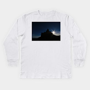 Monument Valley sun and shadow Kids Long Sleeve T-Shirt